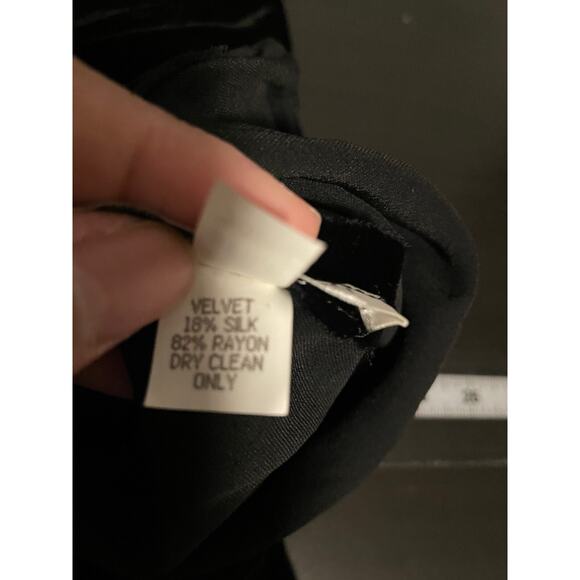 Vintage Harriet Selwyn Womens Dress Size 1 US Small Black Silk Blend Velvet 90s - Picture 5 of 9